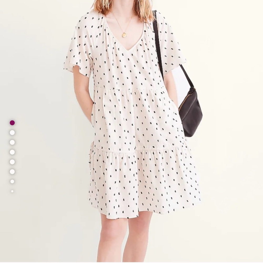 Madewell Cotton-Linen Lorelei babydoll Dress in Clip Dot